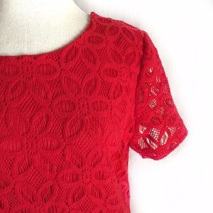 Chaus Red 'Daisy' Lace Shift Dress